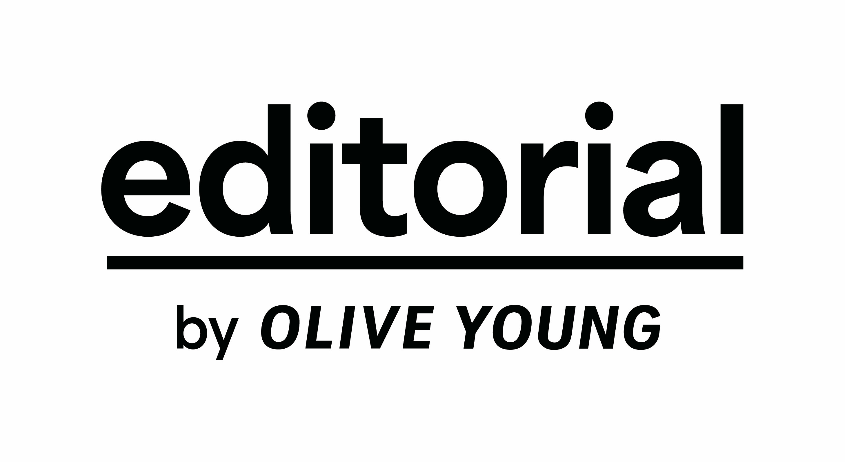흰 배경에 검은 글씨로 ‘editorial by OLIVE YOUNG’이라고 적힌 로고